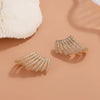 Wholesale Women's Geometric Diamondstudded Alloy 14K Gold Earrings In Light Luxury Style