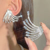 Wholesale Women's Geometric Diamondstudded Alloy 14K Gold Earrings In Light Luxury Style