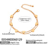 Wholesale Women's Geometric Doublelayered Heart Stainless Steel 18K Gold Plated Bracelet