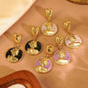 Wholesale Women's Geometric Dripping Oil Enamel Stainless Steel Earrings
