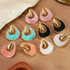 Wholesale Women's Geometric Dripping Oil Stainless Steel Earrings