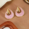 Wholesale Women's Geometric Dripping Oil Stainless Steel Earrings
