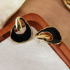 Wholesale Women's Geometric Dripping Oil Stainless Steel Earrings
