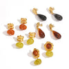 Wholesale Women's Geometric Dropshaped Resin And Stainless Steel Earrings With Vacuum Real Gold Plating
