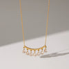 Wholesale Women's Geometric Dropshaped Stainless Steel Electroplated Necklace Old Money Minimalist Style Jewelry