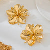 Wholesale Women's Geometric Electroplated Alloy Threedimensional Large Flower Earrings And Jewelry Set