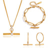 Wholesale Women's Geometric Electroplated Jewelry Set With Titanium Steel Pendant And Stainless Steel Accessories