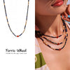 Wholesale Women's Geometric Electroplated Red Agate Lapis Lazuli Zircon Stainless Steel Clavicle Necklace
