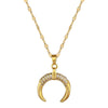 Wholesale Women's Geometric Electroplated Stainless Steel And Copper Crescent Necklace