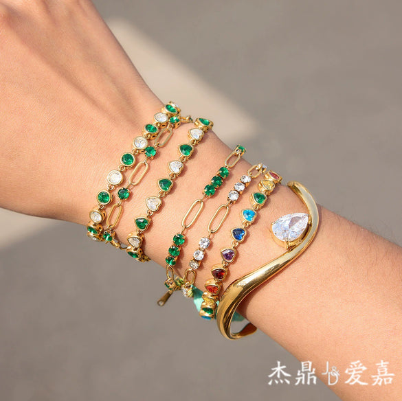 Wholesale Women's Geometric Electroplated Stainless Steel Bracelet Jewelry