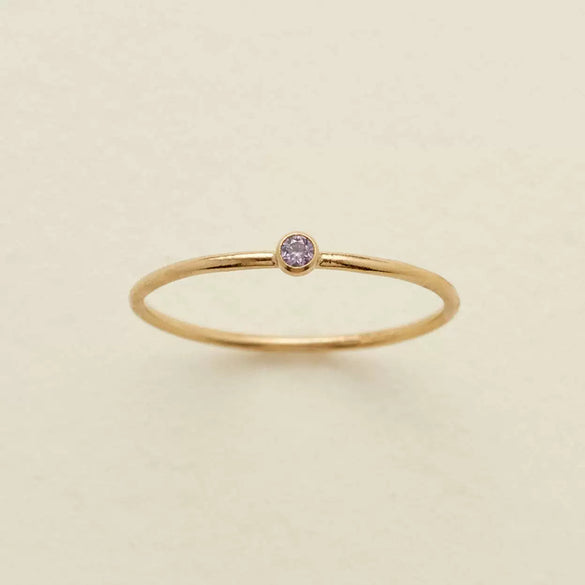 Wholesale Women's Geometric Electroplated Stainless Steel December Birthday Stone Ring