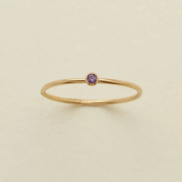 Wholesale Women's Geometric Electroplated Stainless Steel December Birthday Stone Ring