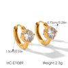 Wholesale Women's Geometric Electroplated Stainless Steel Hoop Earrings