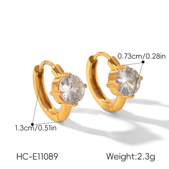 Wholesale Women's Geometric Electroplated Stainless Steel Hoop Earrings