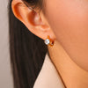 Wholesale Women's Geometric Electroplated Stainless Steel Hoop Earrings