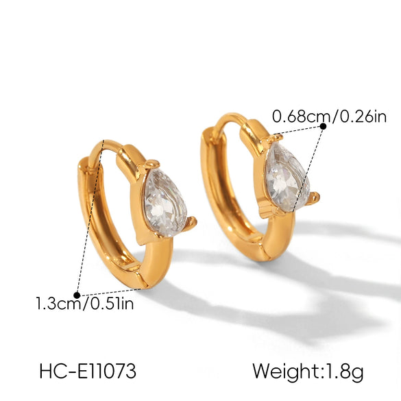 Wholesale Women's Geometric Electroplated Stainless Steel Hoop Earrings