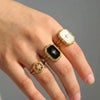 Wholesale Women's Geometric Electroplated Stainless Steel Open Ring Jewelry Hand Accessory