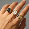Wholesale Women's Geometric Electroplated Stainless Steel Open Ring Jewelry Hand Accessory
