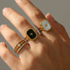 Wholesale Women's Geometric Electroplated Stainless Steel Open Ring Jewelry Hand Accessory