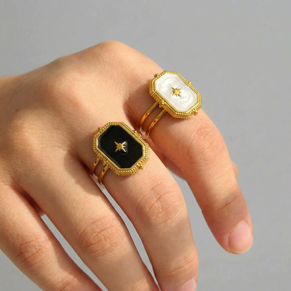 Wholesale Women's Geometric Electroplated Stainless Steel Open Ring Jewelry Hand Accessory