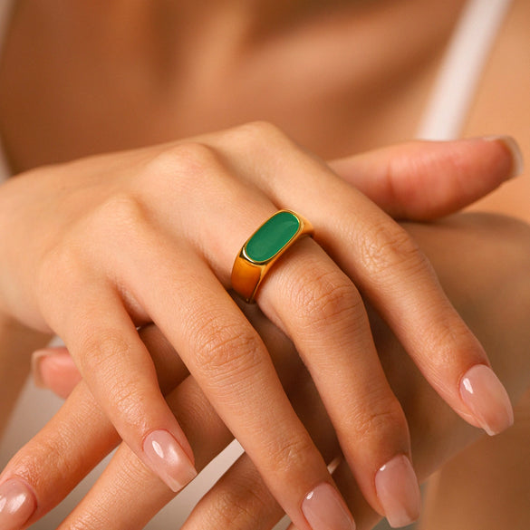 Wholesale Women's Geometric Electroplated Stainless Steel Ring Accessories