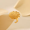 Wholesale Women's Geometric Electroplated Stainless Steel Scallop Open Ring Luxury Jewelry