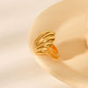 Wholesale Women's Geometric Electroplated Stainless Steel Scallop Open Ring Luxury Jewelry