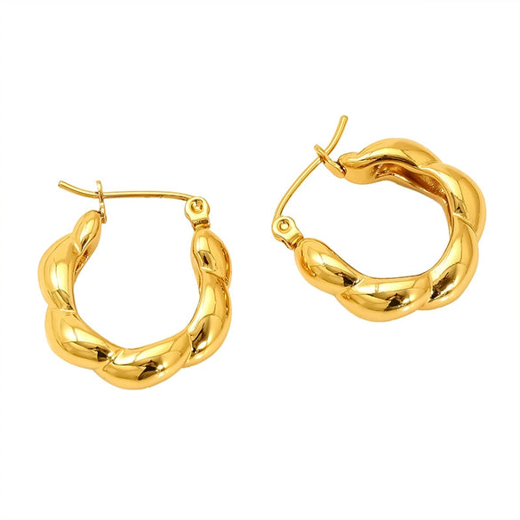 Wholesale Women's Geometric Electroplated Titanium Steel Earrings