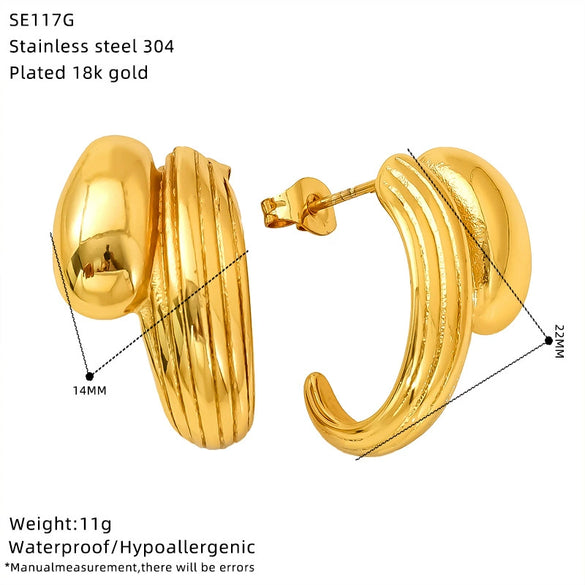 Wholesale Women's Geometric Electroplated Titanium Steel Earrings