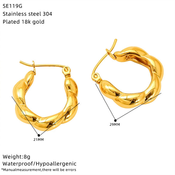 Wholesale Women's Geometric Electroplated Titanium Steel Earrings