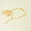 Wholesale Women's Geometric Electroplated Titanium Steel Paper Clip Chain Pearl Pendant Necklace