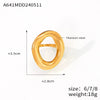 Wholesale Women's Geometric Exaggerated Oval Hollow Electroplated Titanium Steel Ring