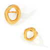Wholesale Women's Geometric Exaggerated Oval Hollow Electroplated Titanium Steel Ring