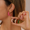 Wholesale Women's Geometric Fashion 18K Electroplated Resin Cshaped Earrings