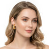 Wholesale Women's Geometric Fashion Stainless Steel Diamondstudded Earrings With Vacuum Real Gold Plating