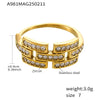 Wholesale Women's Geometric Ferris Wheel Colorful Zircon Ring Light Luxury Cold Style Stainless Steel 18K Real Gold Electroplated