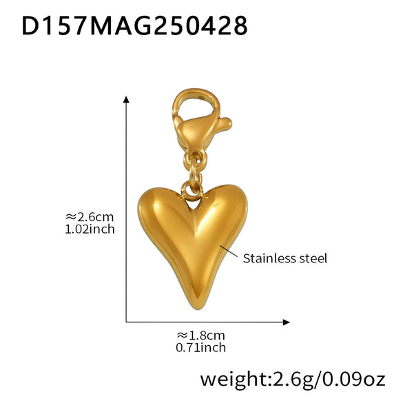 Wholesale Women's Geometric Ferris Wheel Heart Enamel Multiaccessory Necklace 18K Gold Plated Stainless Steel And Titanium Steel