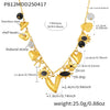 Wholesale Women's Geometric Ferris Wheel Heart Enamel Multiaccessory Necklace 18K Gold Plated Stainless Steel And Titanium Steel