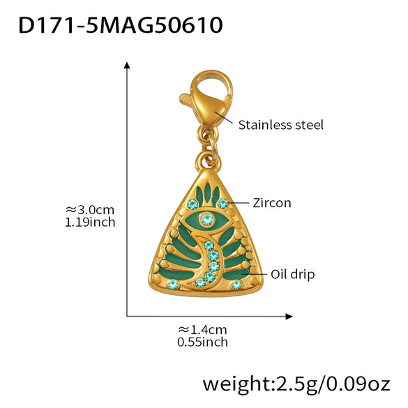 Wholesale Women's Geometric Ferris Wheel Heart Enamel Multiaccessory Necklace 18K Gold Plated Stainless Steel And Titanium Steel