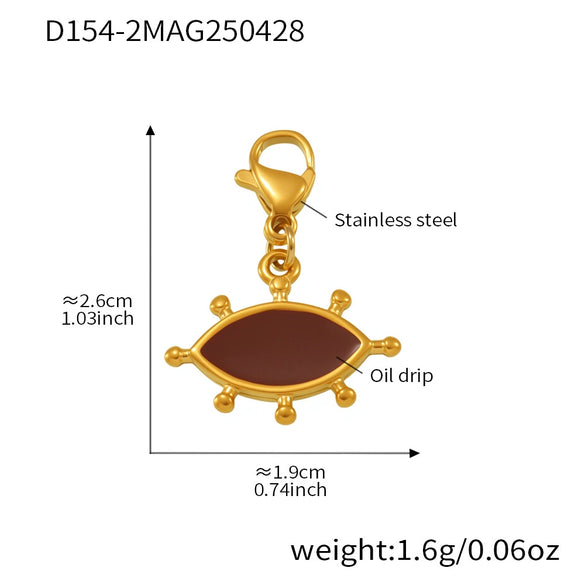 Wholesale Women's Geometric Ferris Wheel Heart Enamel Multiaccessory Necklace 18K Gold Plated Stainless Steel And Titanium Steel
