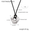 Wholesale Women's Geometric Ferris Wheel Jewelry Adjustable Necklace With Leather Rope Titanium Steel 18K Real Gold Pvd Plated