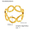 Wholesale Women's Geometric Ferris Wheel Opening Love Stainless Steel 18K Gold Plated Finger Ring