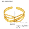 Wholesale Women's Geometric Ferris Wheel Opening Love Stainless Steel 18K Gold Plated Finger Ring