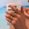Wholesale Women's Geometric Ferris Wheel Opening Love Stainless Steel 18K Gold Plated Finger Ring