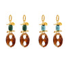 Wholesale Women's Geometric Ferris Wheel Oval Pig Nose Electroplated Stainless Steel Resin Turquoise Earrings