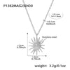Wholesale Women's Geometric Ferris Wheel Sun Pendant Necklace In Titanium Steel And Stainless Steel With 18K Gold Electroplating