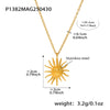 Wholesale Women's Geometric Ferris Wheel Sun Pendant Necklace In Titanium Steel And Stainless Steel With 18K Gold Electroplating