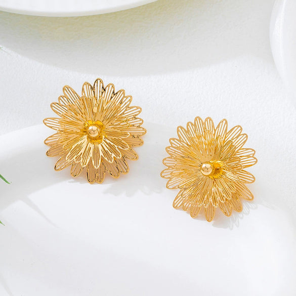 Wholesale Women's Geometric Floral Alloy Electroplated Earrings Accessories