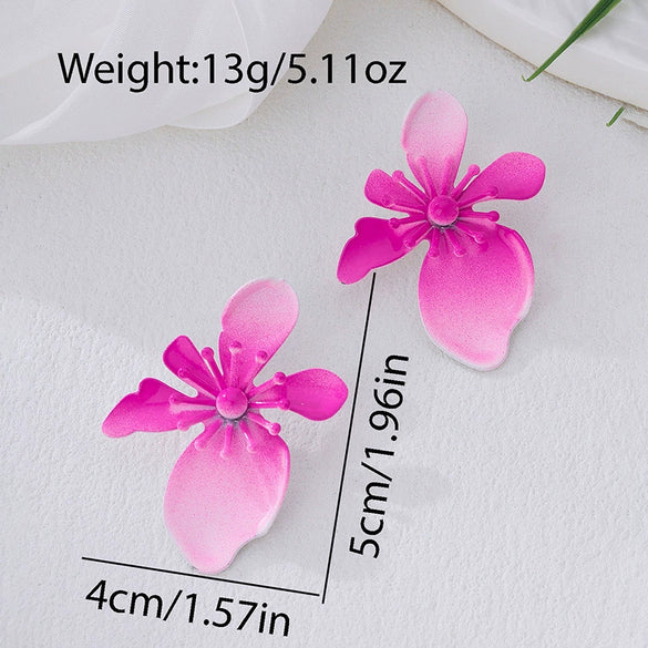 Wholesale Women's Geometric Floral Alloy Electroplated Earrings Accessories