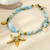 Wholesale Women's Geometric Floral Starfish Stainless Steel 18K Goldplated Necklace